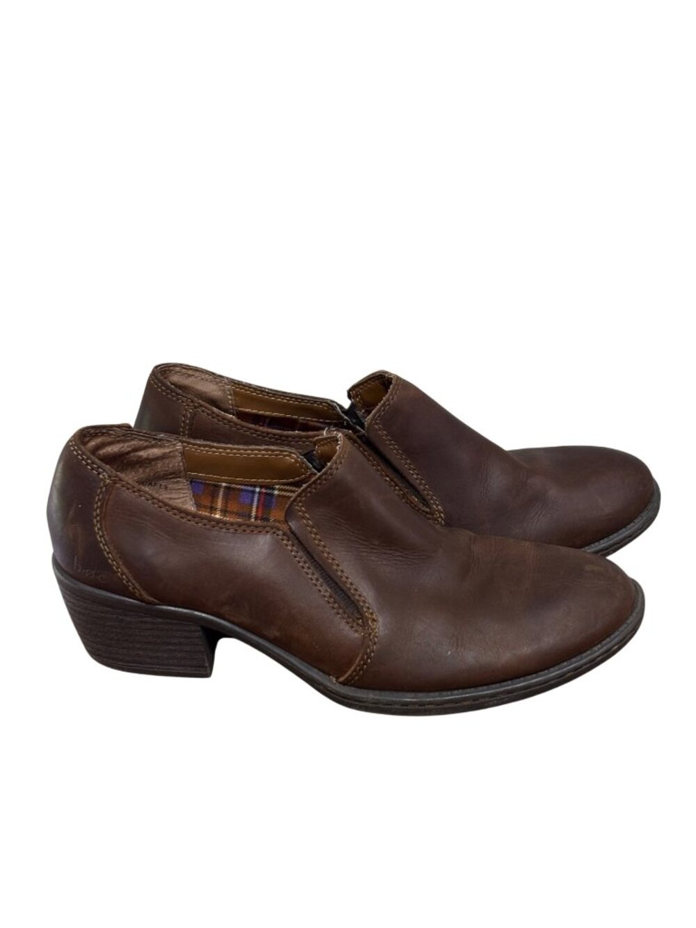 B.O.C Brown Leather Slip-On Shoes Size 7 Womens Casual Comfort